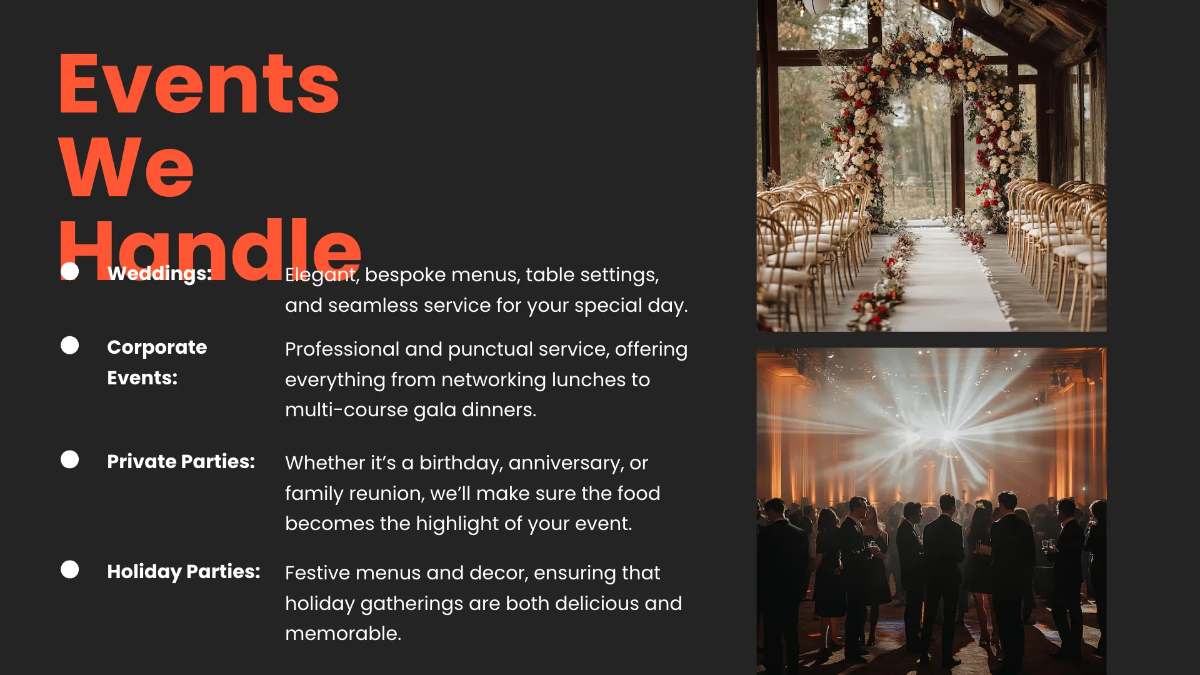 Free Catering Presentation Template to Edit Online