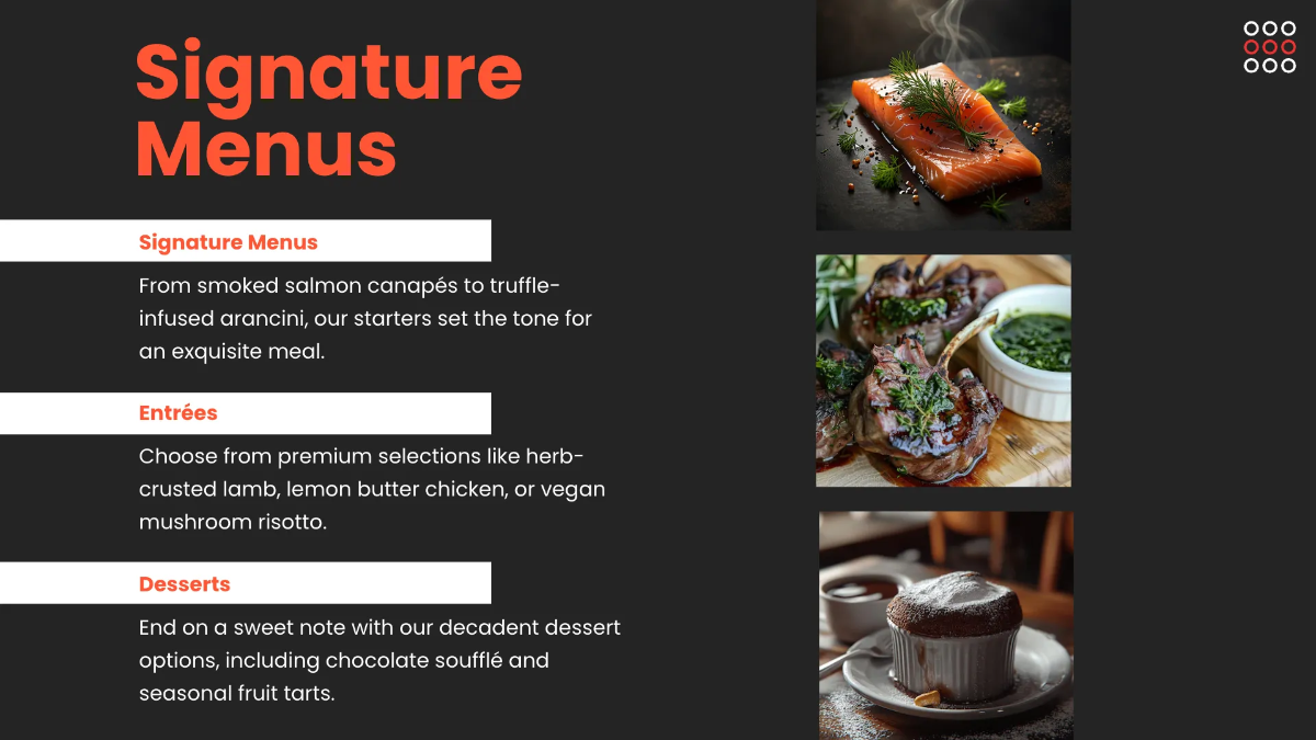 Free Catering Presentation Template to Edit Online