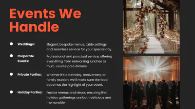 Free Catering Presentation Template to Edit Online