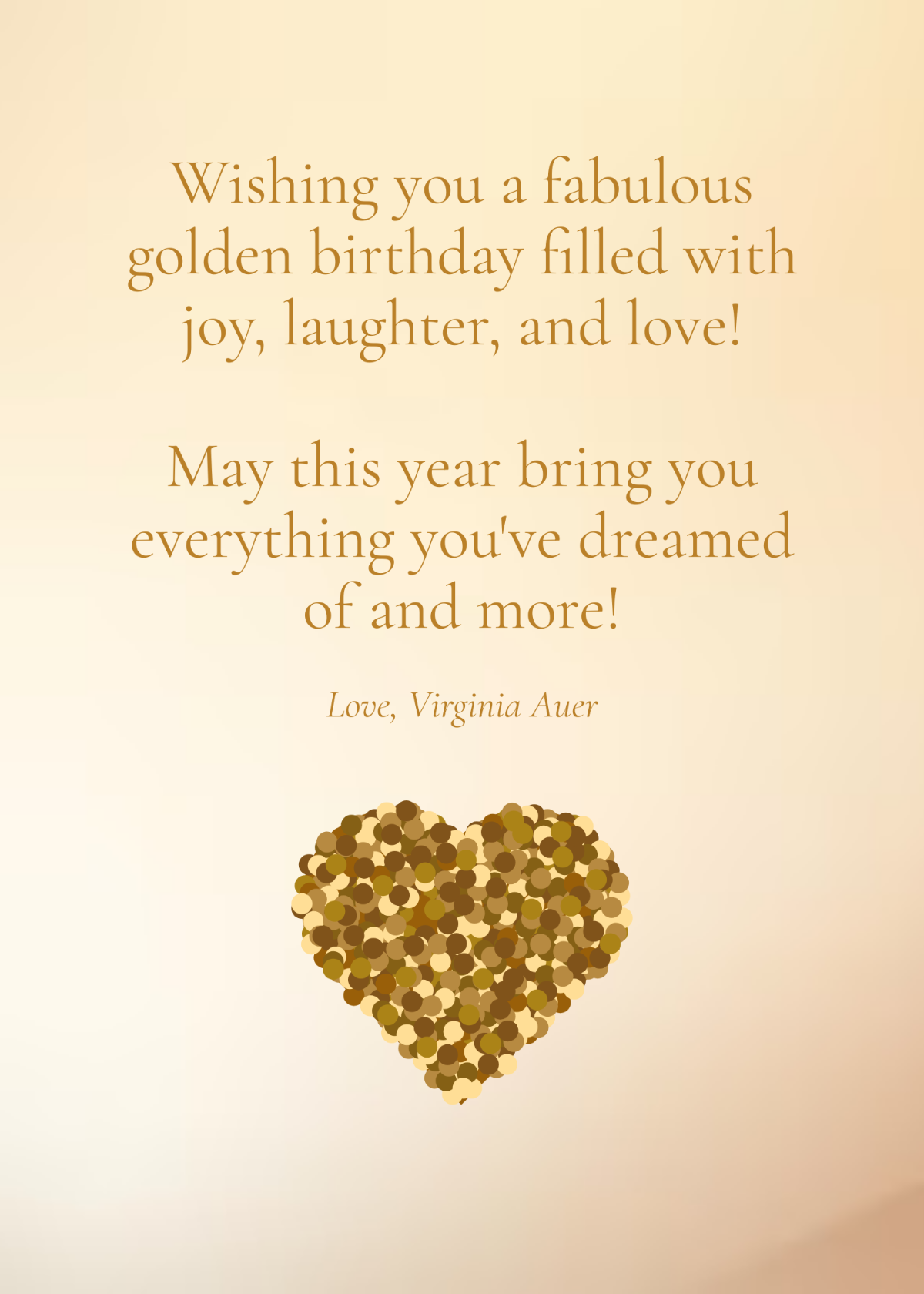 Golden Birthday Wishes Template - Edit Online & Download