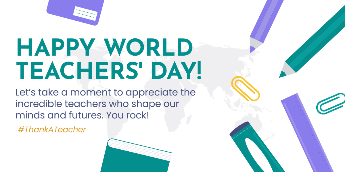 World Teachers' Day X Post Template - Edit Online & Download