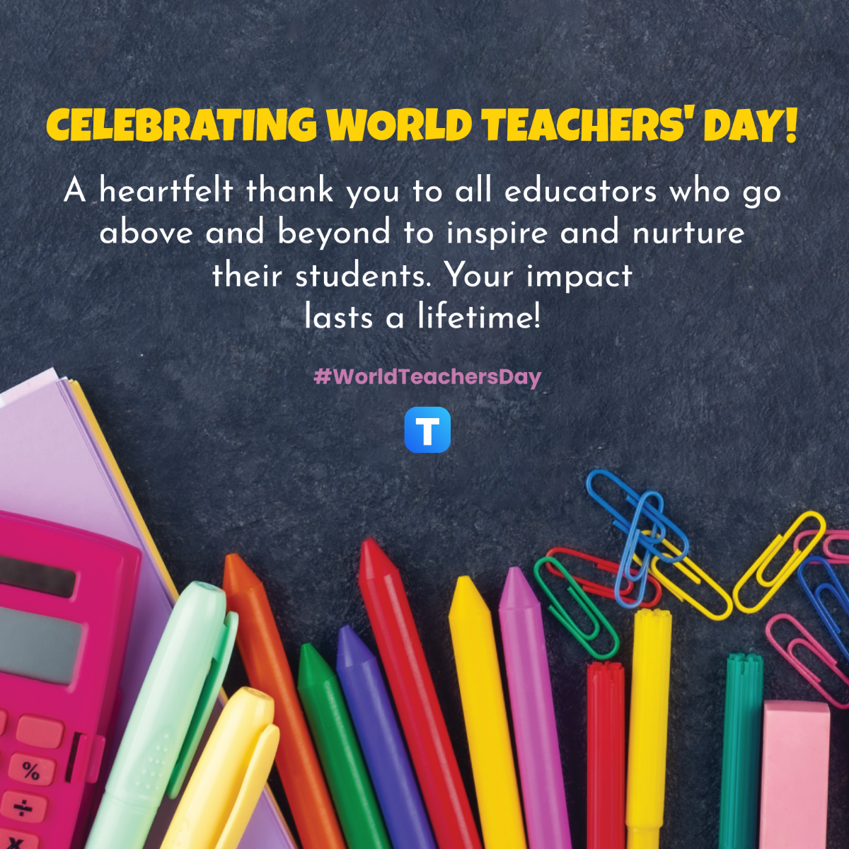 World Teachers' Day LinkedIn Post Template - Edit Online & Download