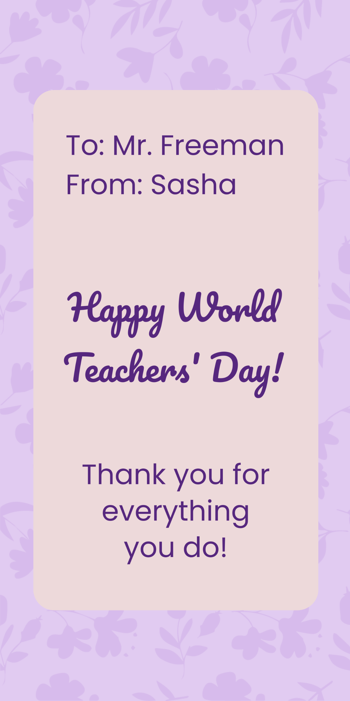 World Teachers' Day Gift Tag Template