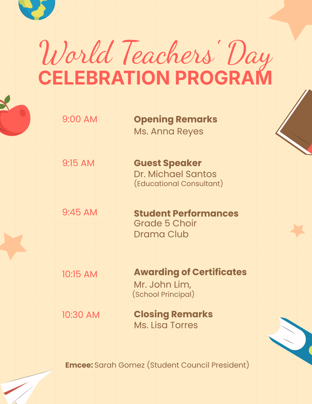 World Teachers' Day Program Template