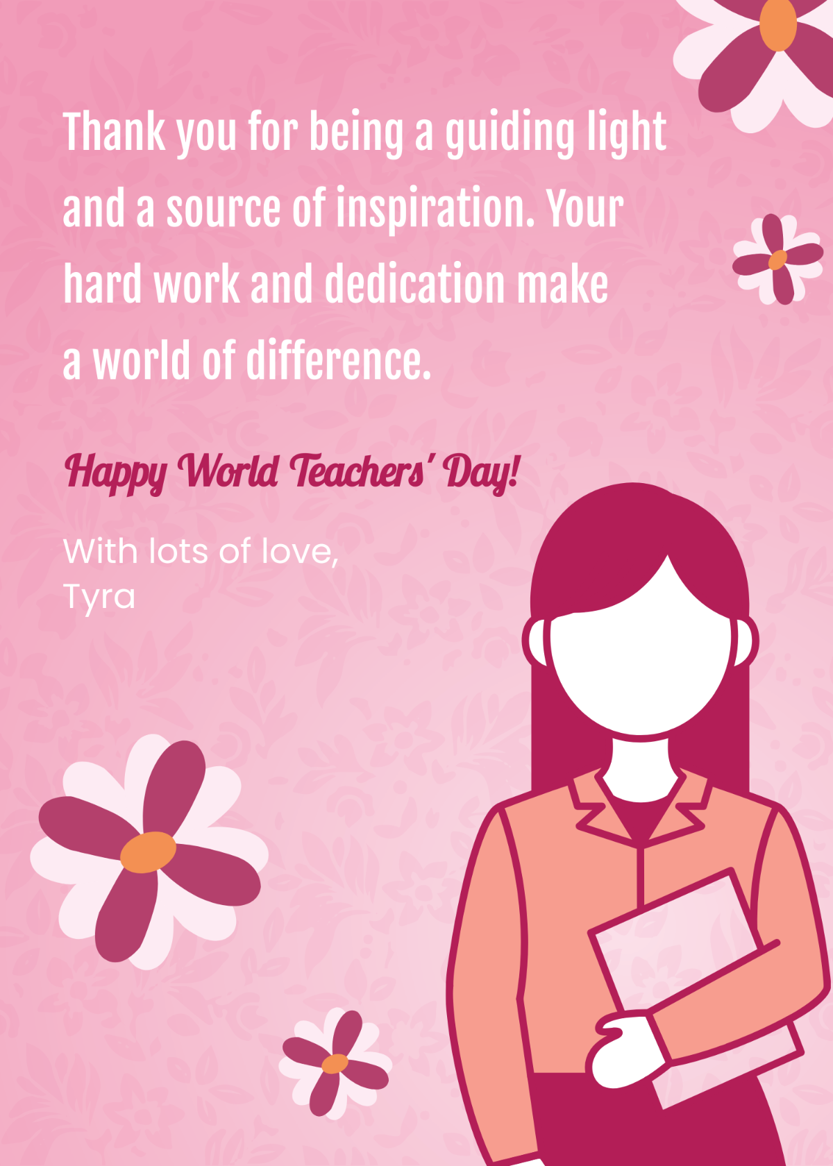 Teachers Day Thank You Message Template