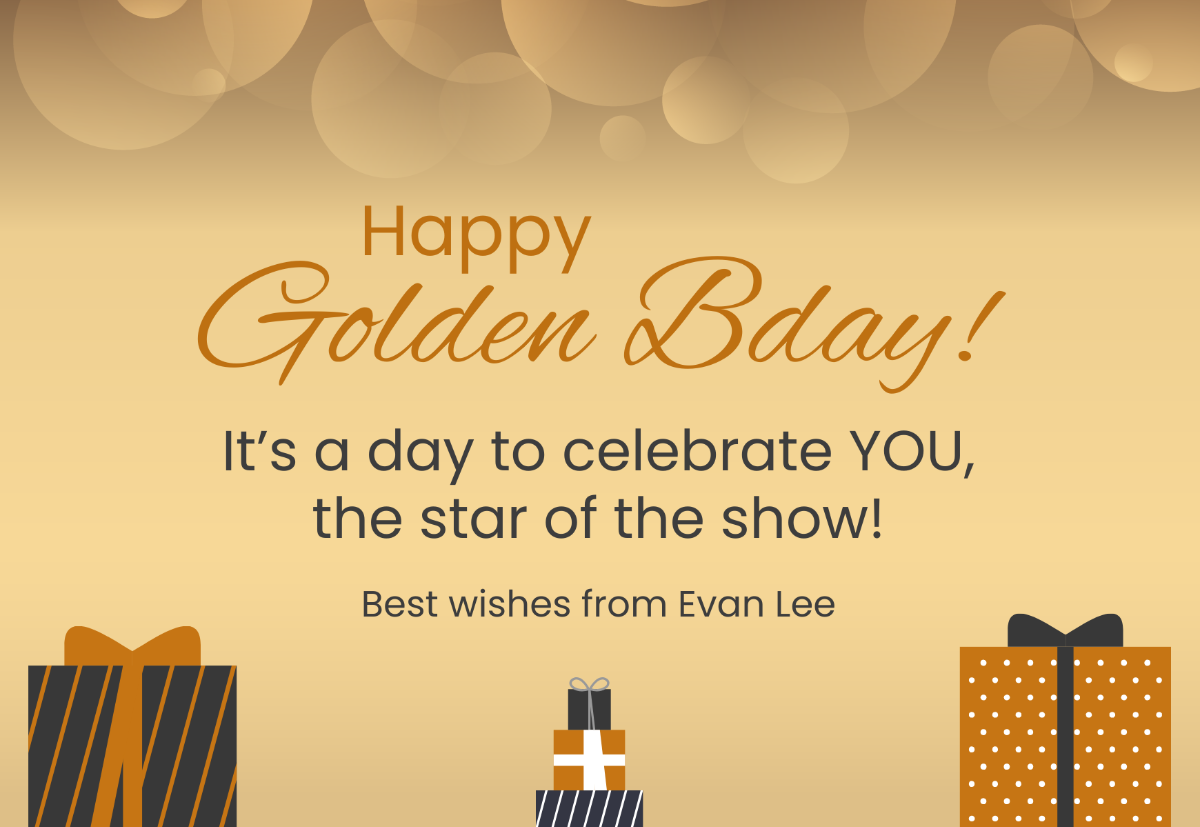 Golden Bday Template - Edit Online & Download