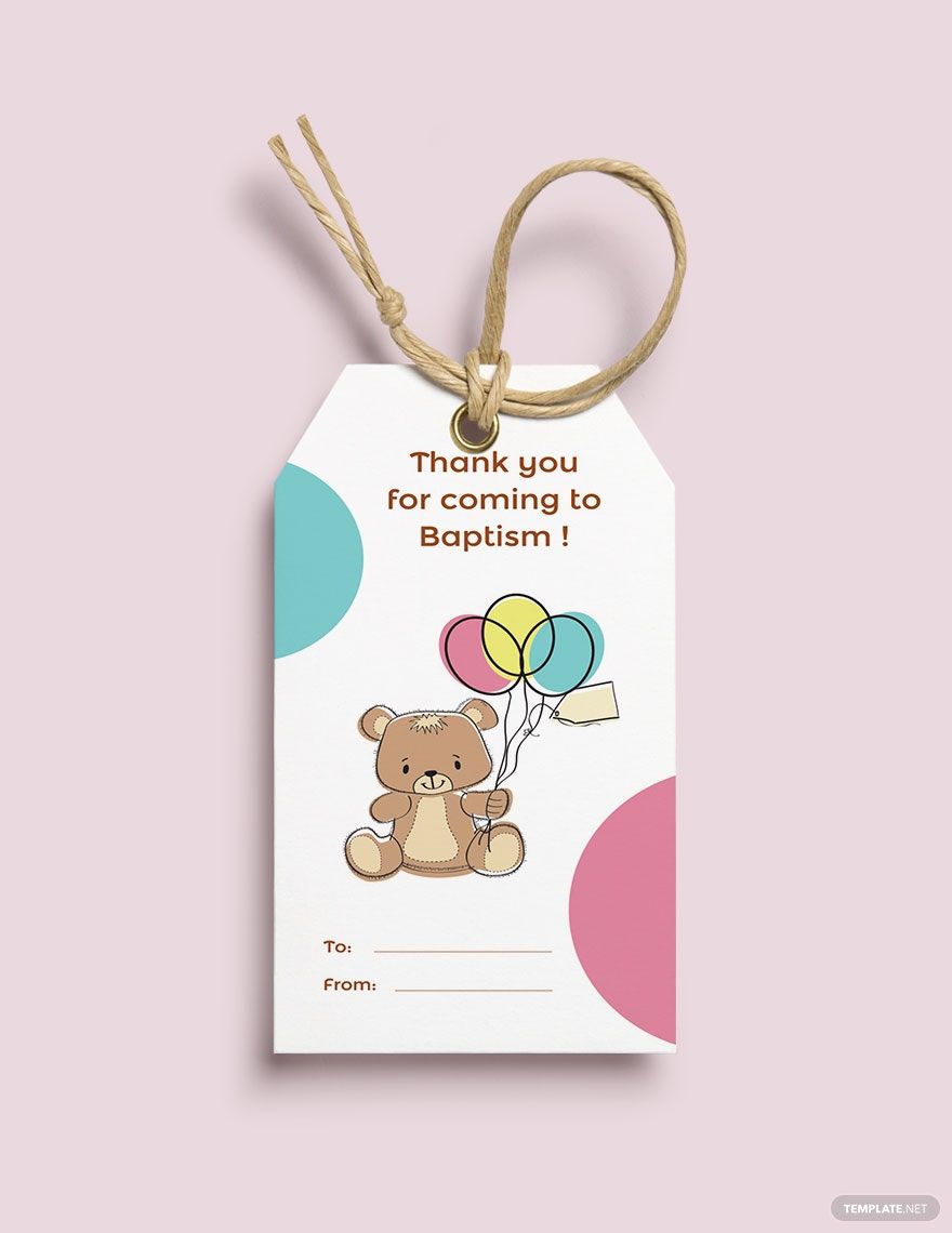 Baptism Thank You Tag Template in PSD, Word, Illustrator, Pages, Publisher - Download | Template.net