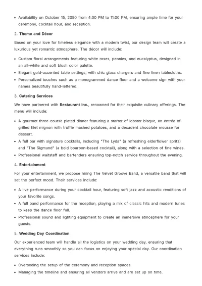 Free Private Event Proposal Letter Template to Edit Online