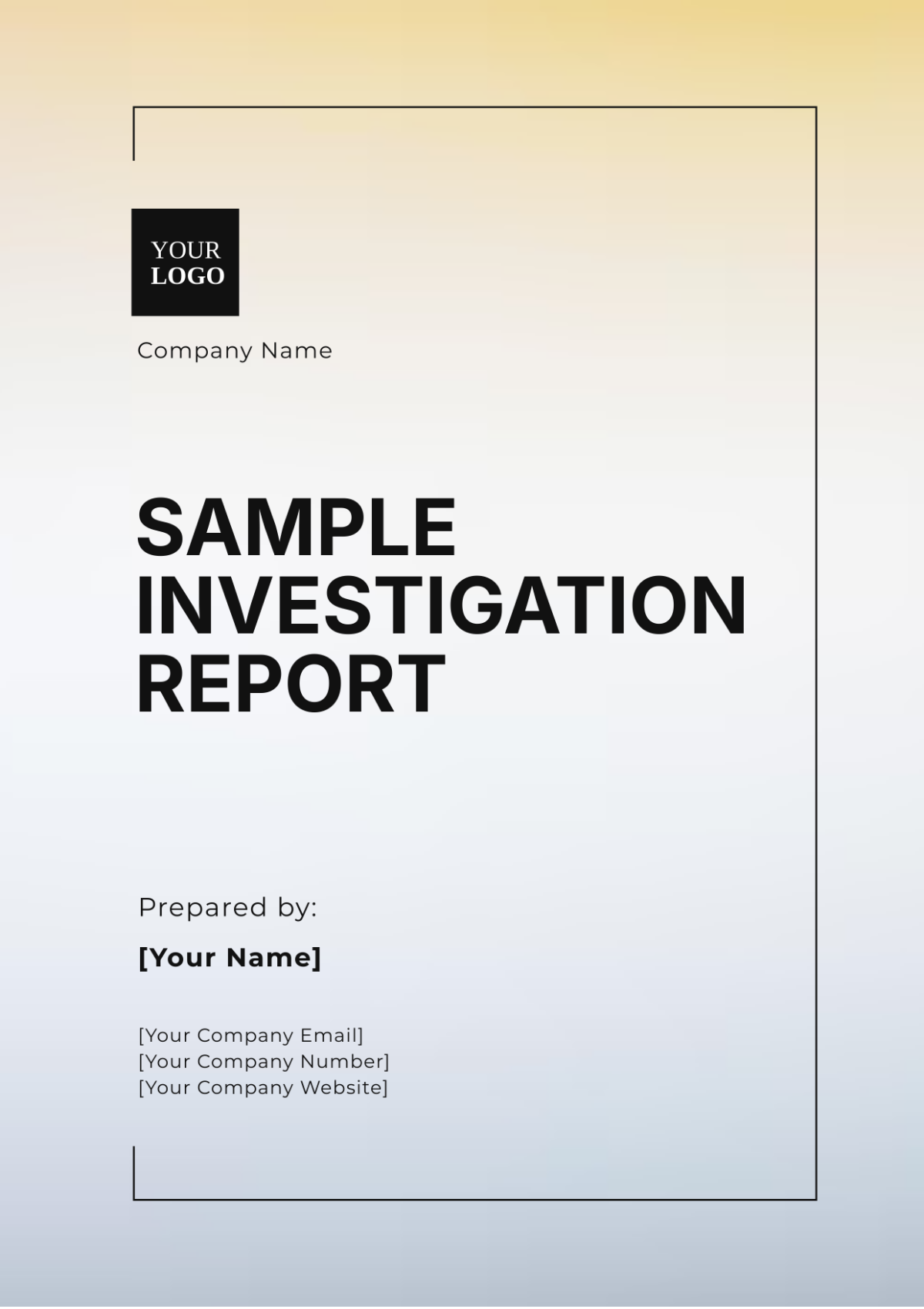 Sample Investigation Report Template - Edit Online & Download