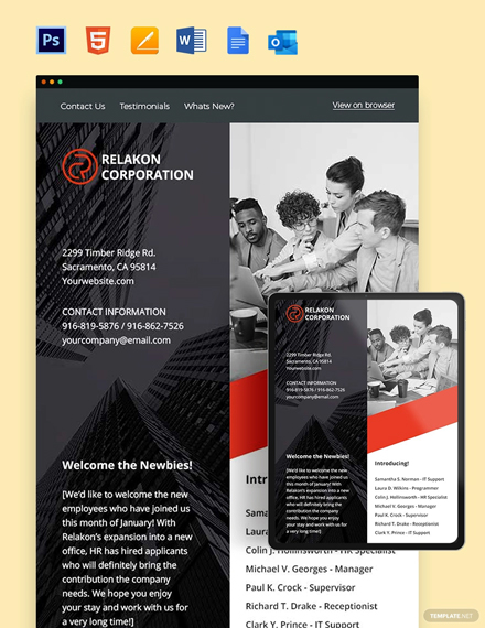 Free Hr Newsletter Html5 Templates 7 Download Template Net
