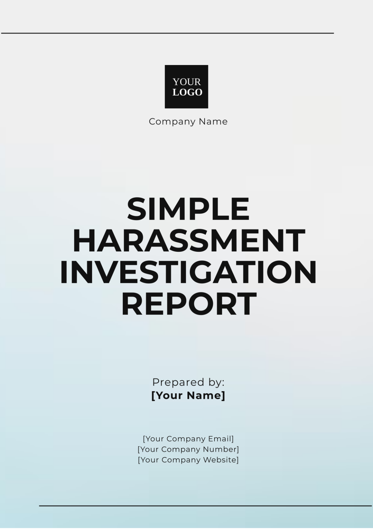 Simple Harassment Investigation Report Template - Edit Online & Download