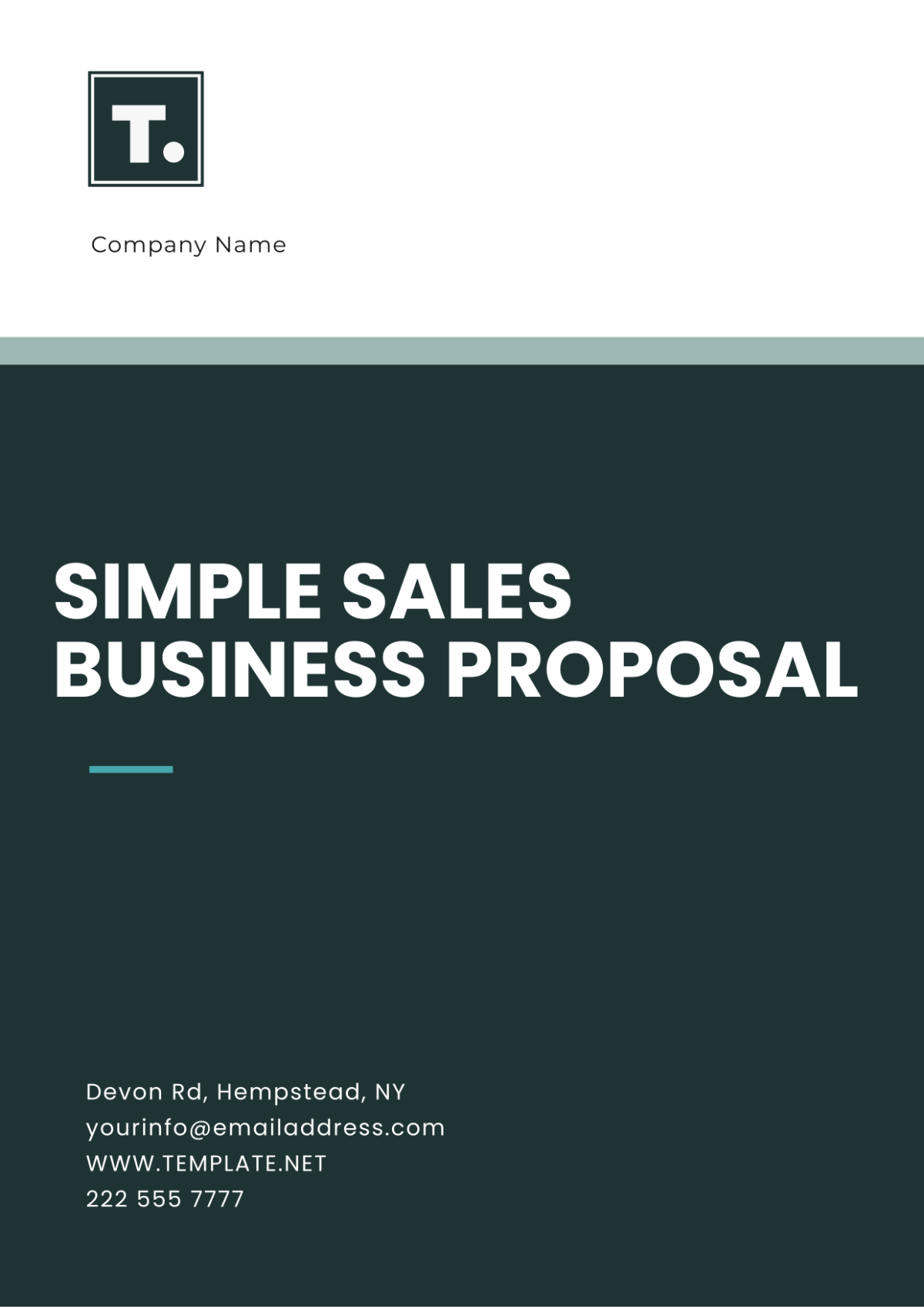 Free Simple Sales Business Proposal Template to Edit Online