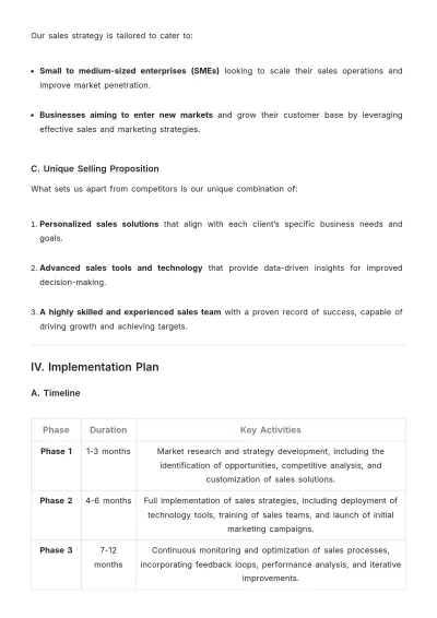 Free Simple Sales Business Proposal Template to Edit Online