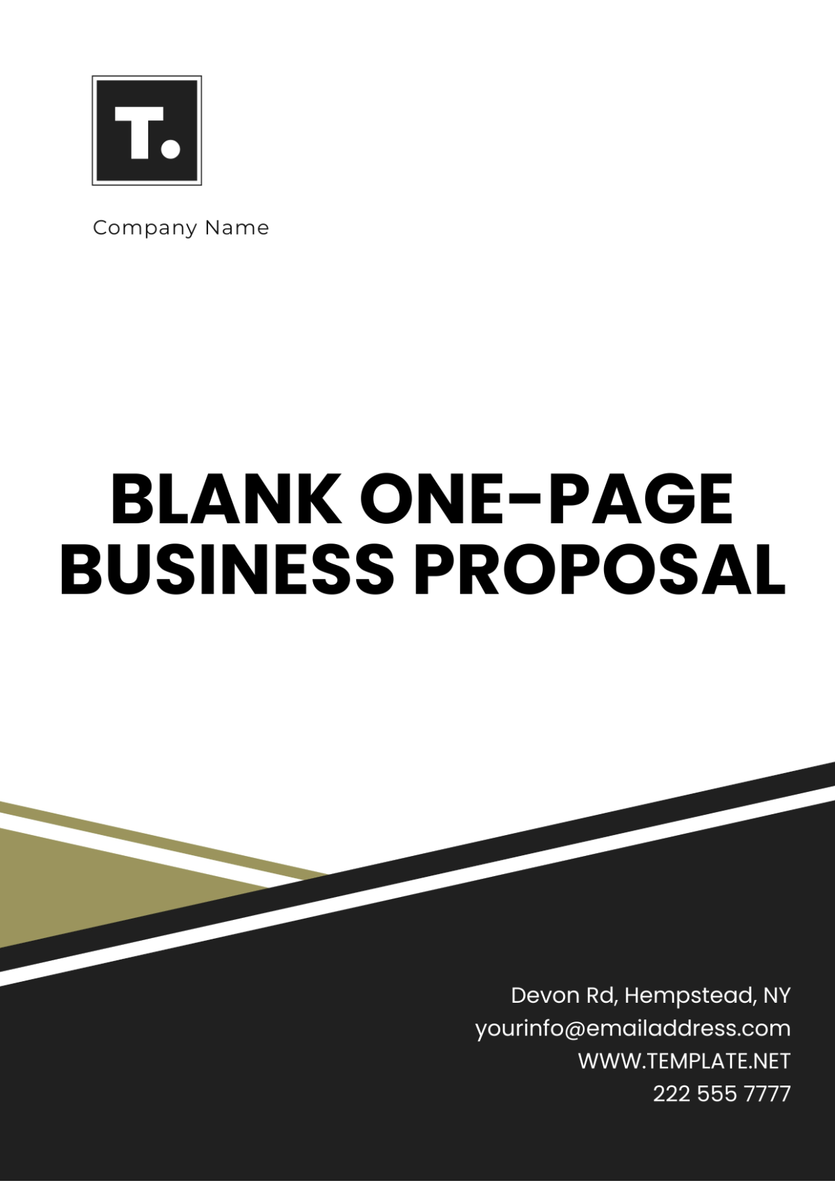 Blank One-Page Business Proposal Template - Edit Online & Download