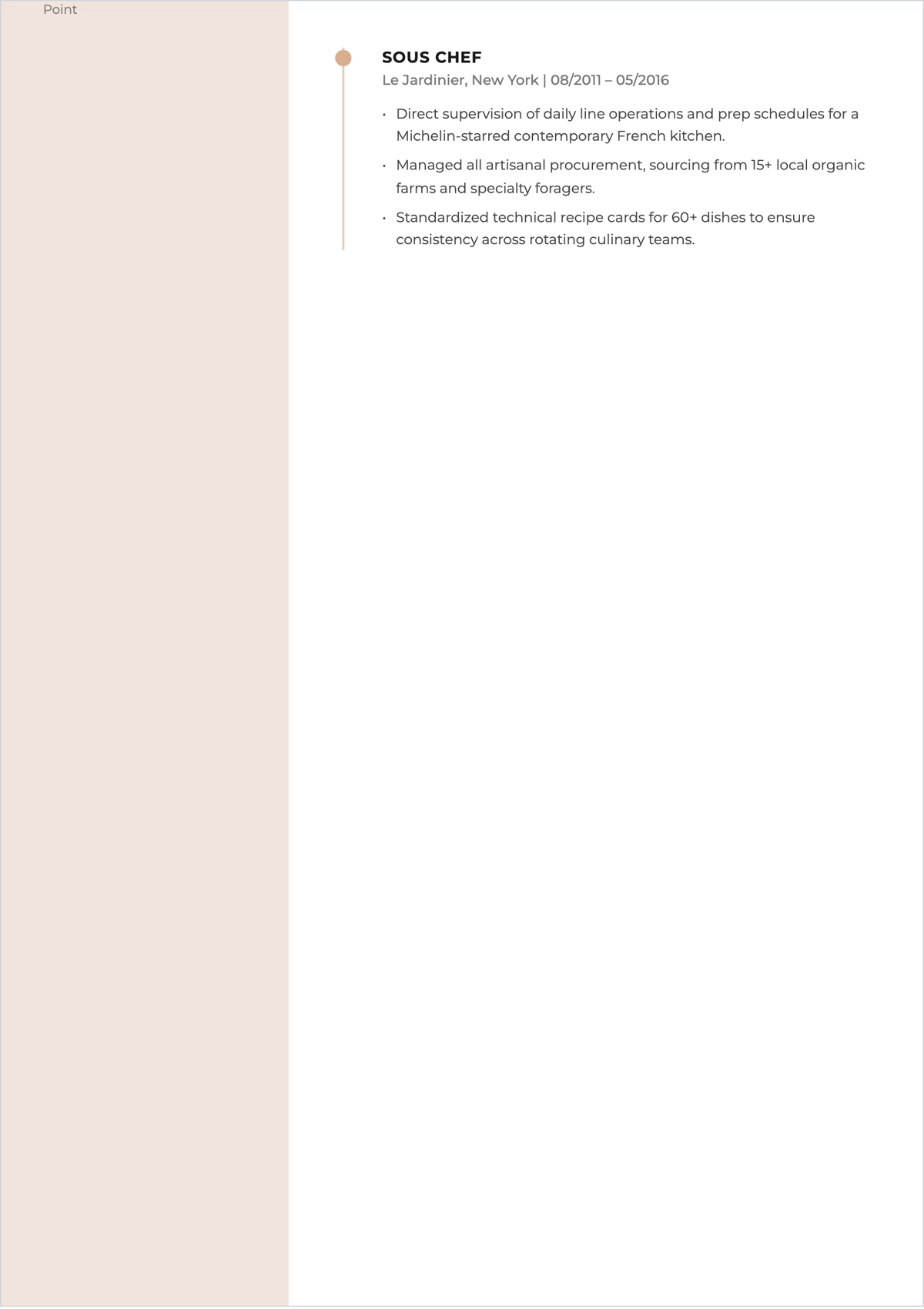 Free Professional Head Chef ATS Resume Template, AI Resume Builder