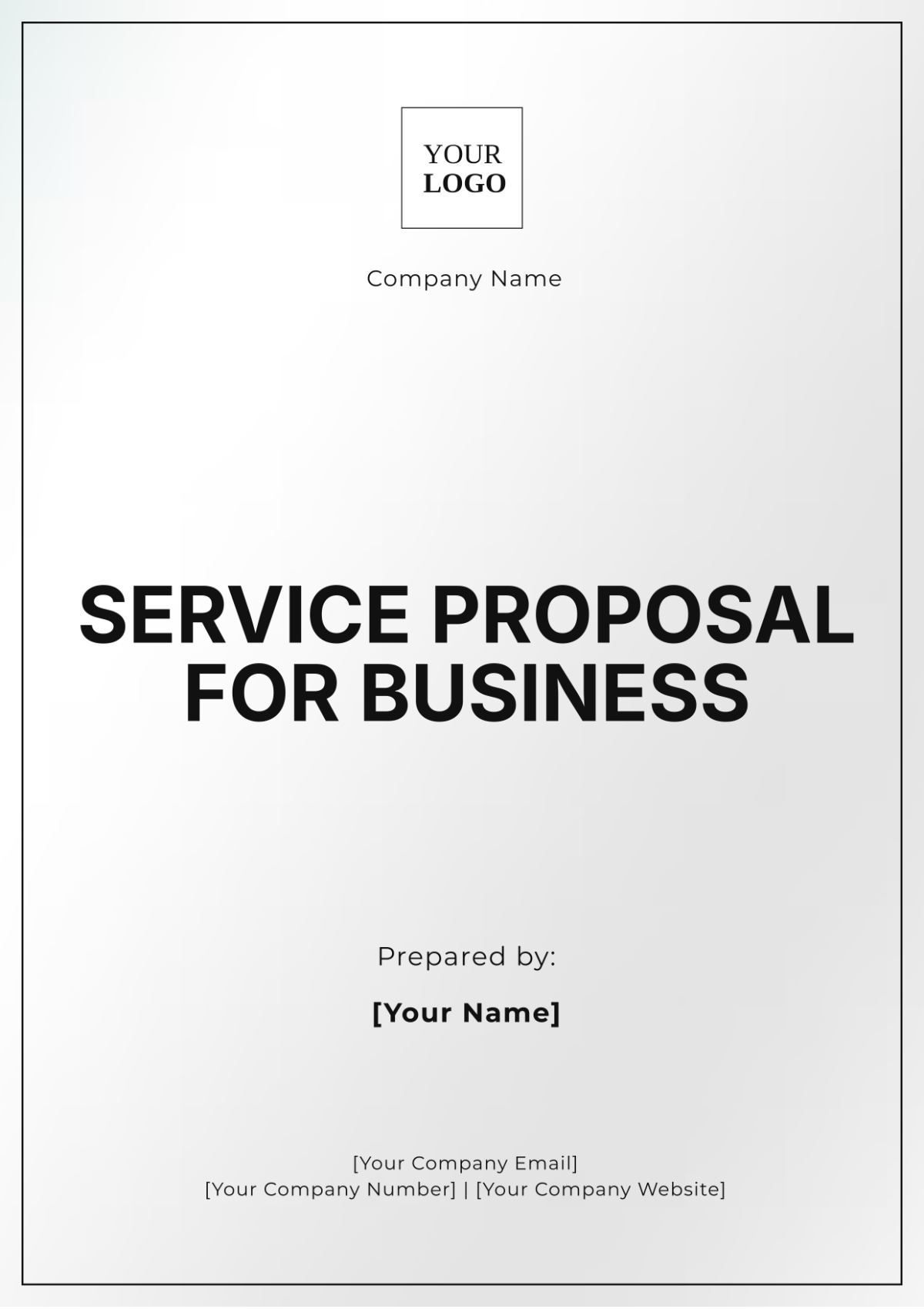 Service Proposal For Business Template