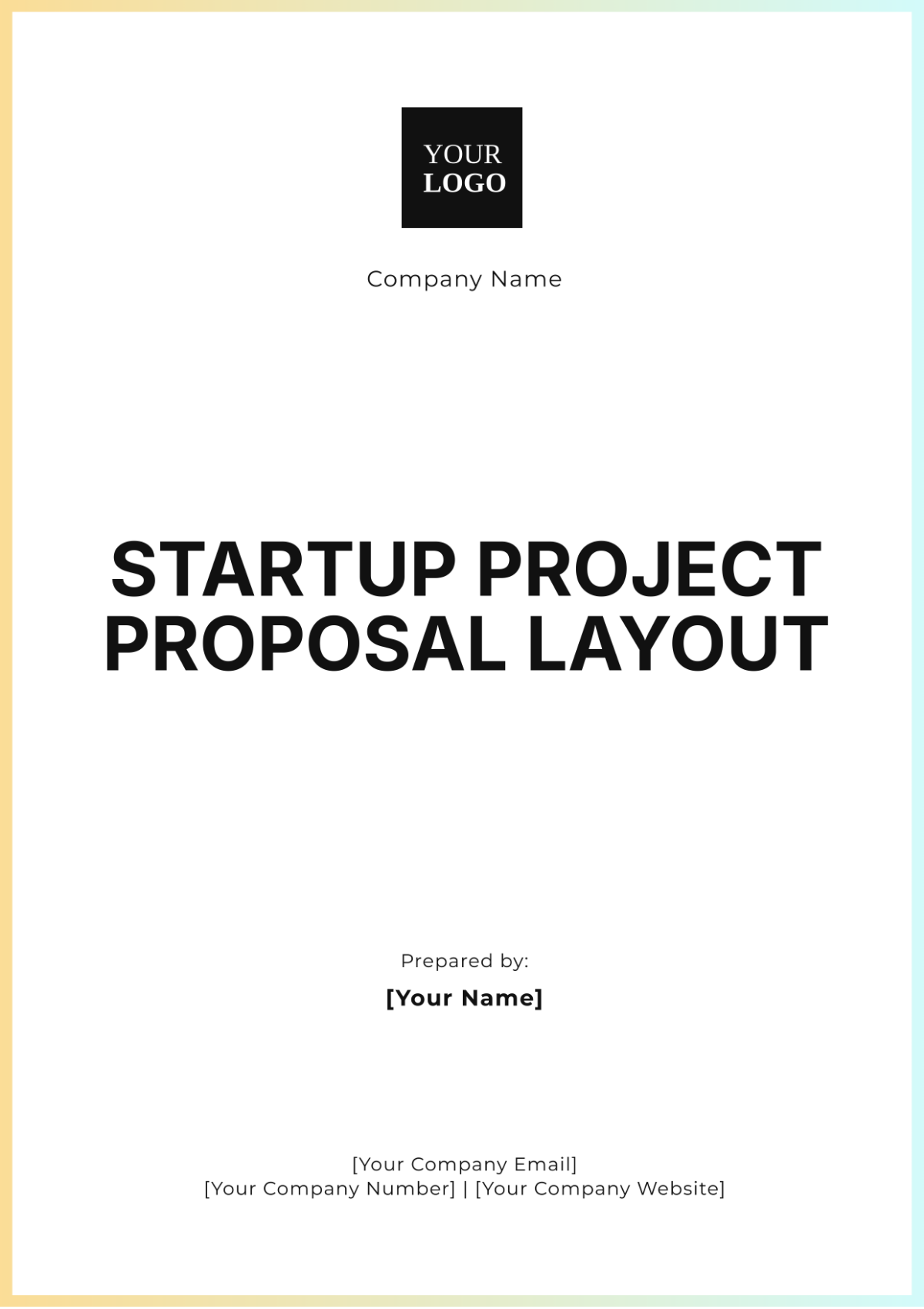 Startup Project Proposal Layout Template - Edit Online & Download