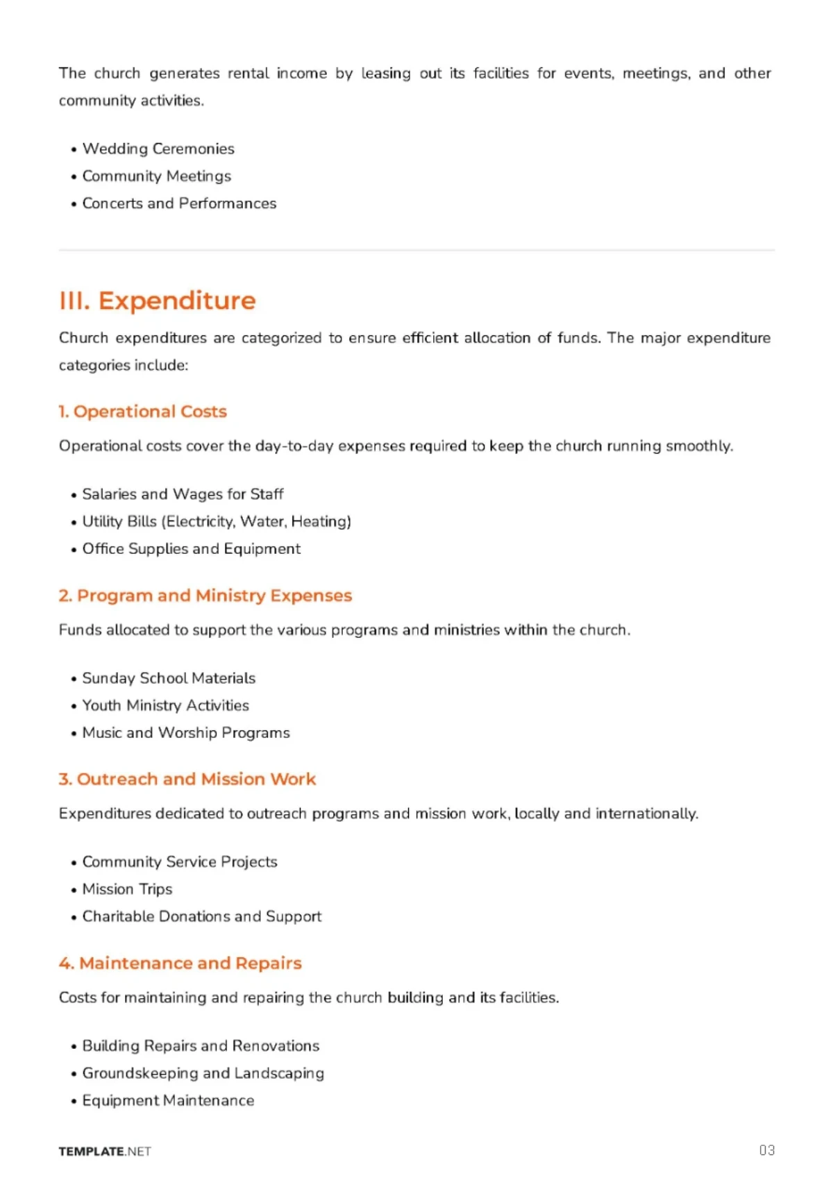 Free Annual Church Budget Template to Edit Online