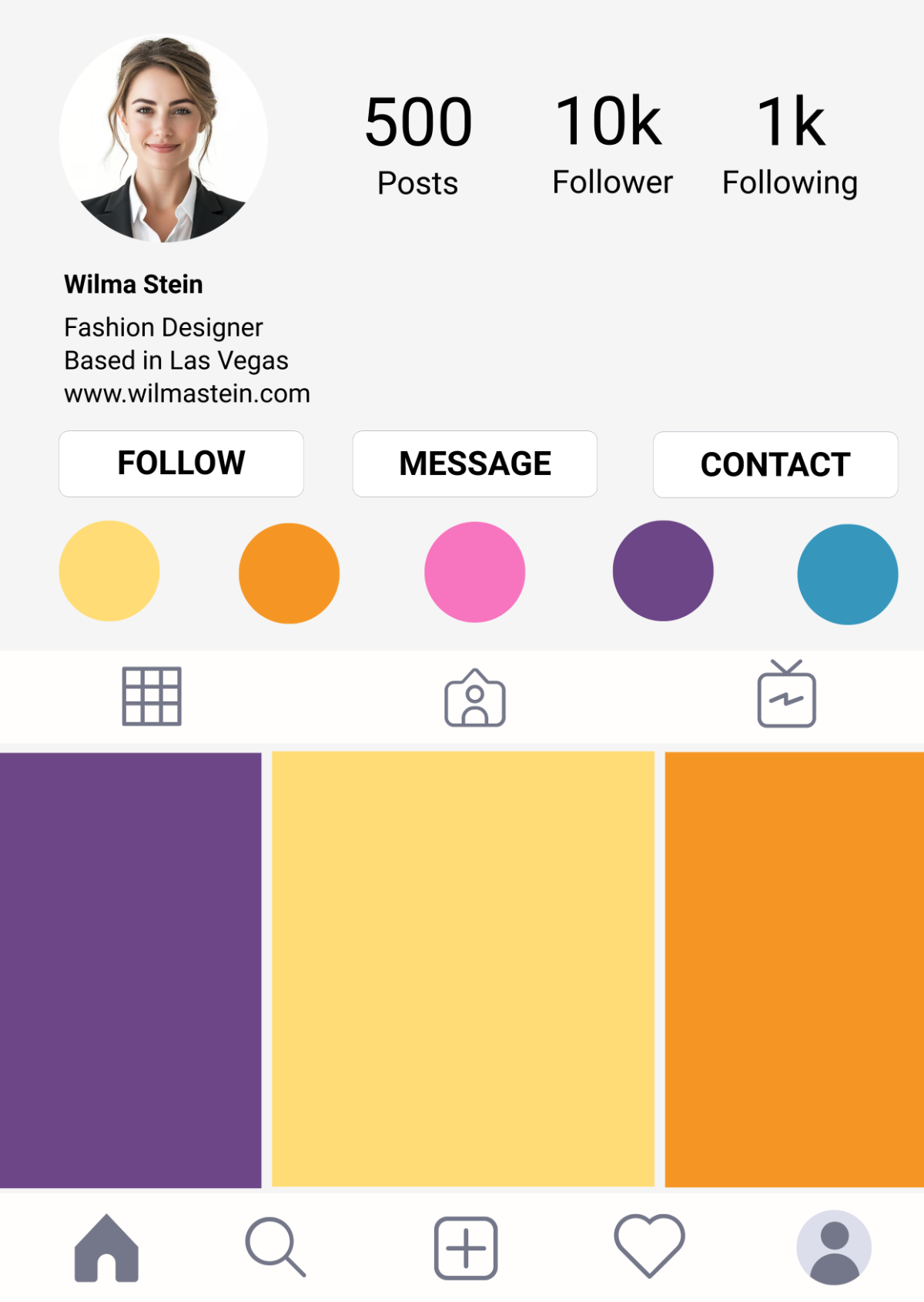 Instagram Profile Template