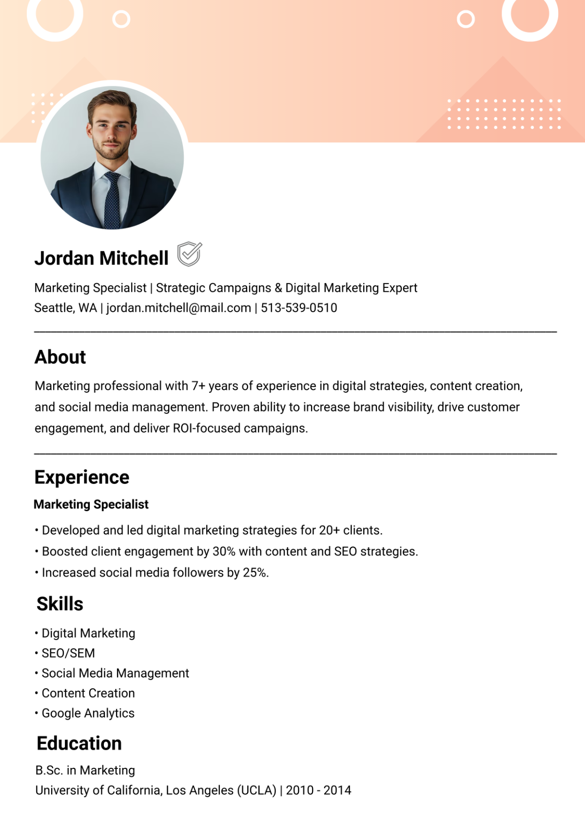 LinkedIn Profile Template - Edit Online & Download