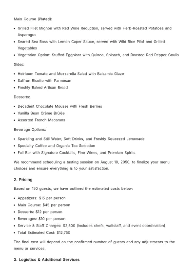 Free Event Vendor Proposal Letter Template to Edit Online