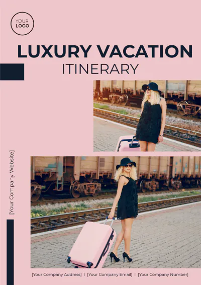 Free Luxury Vacation Itinerary Template to Edit Online