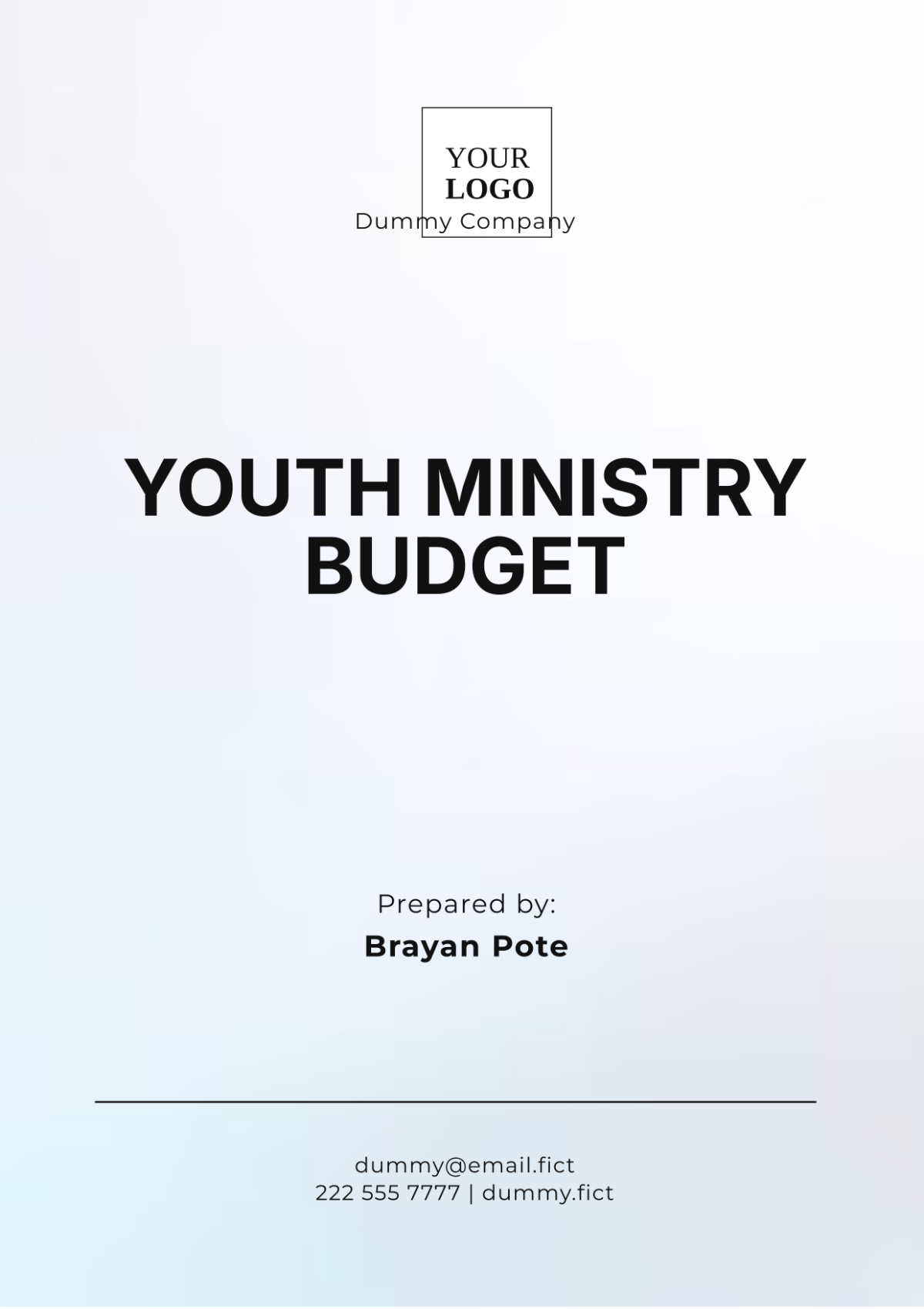 Youth Ministry Budget Template