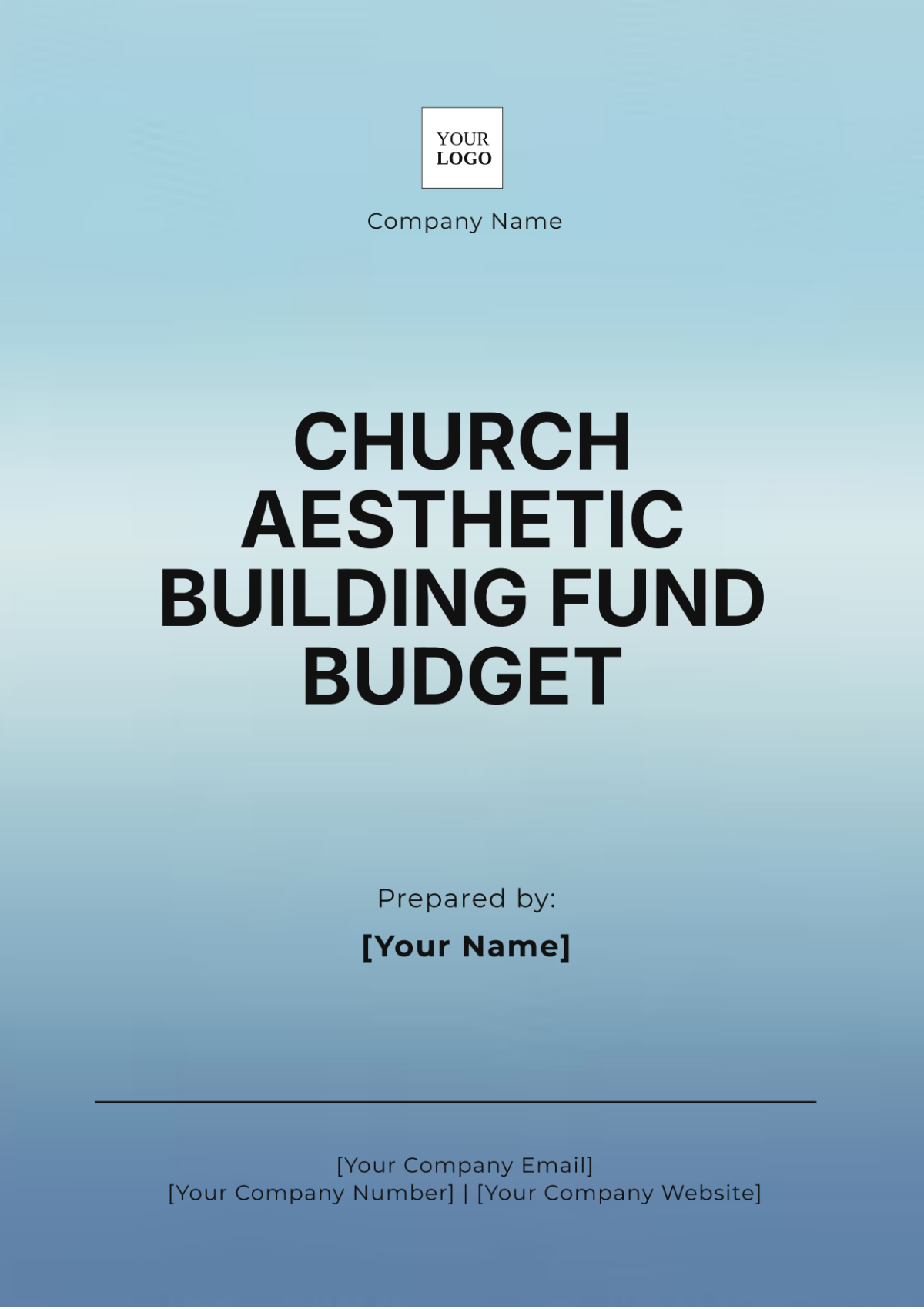 Church Aesthetic Building Fund Budget Template