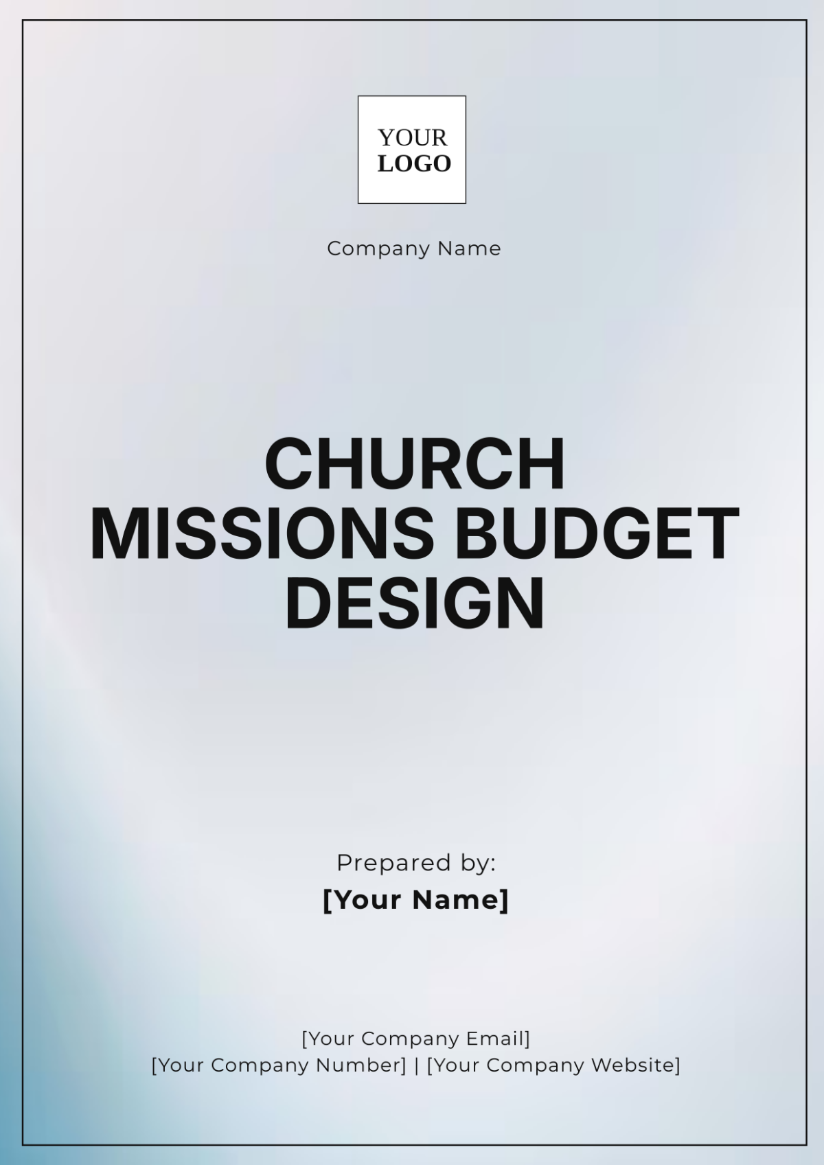 Church Missions Budget Design Template