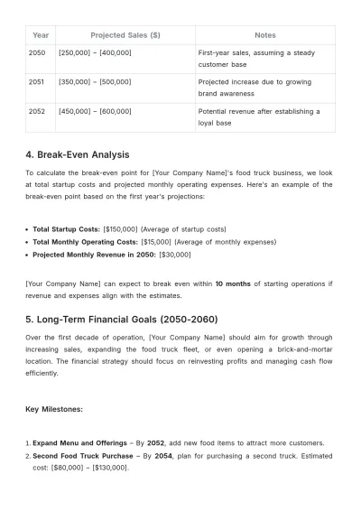 Free Food Truck Budget Template to Edit Online