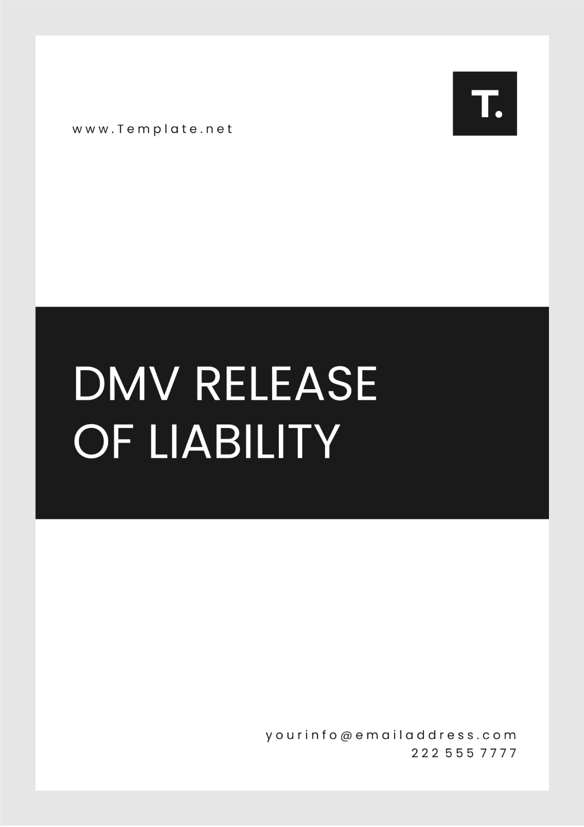 DMV Release of Liability Layout Template