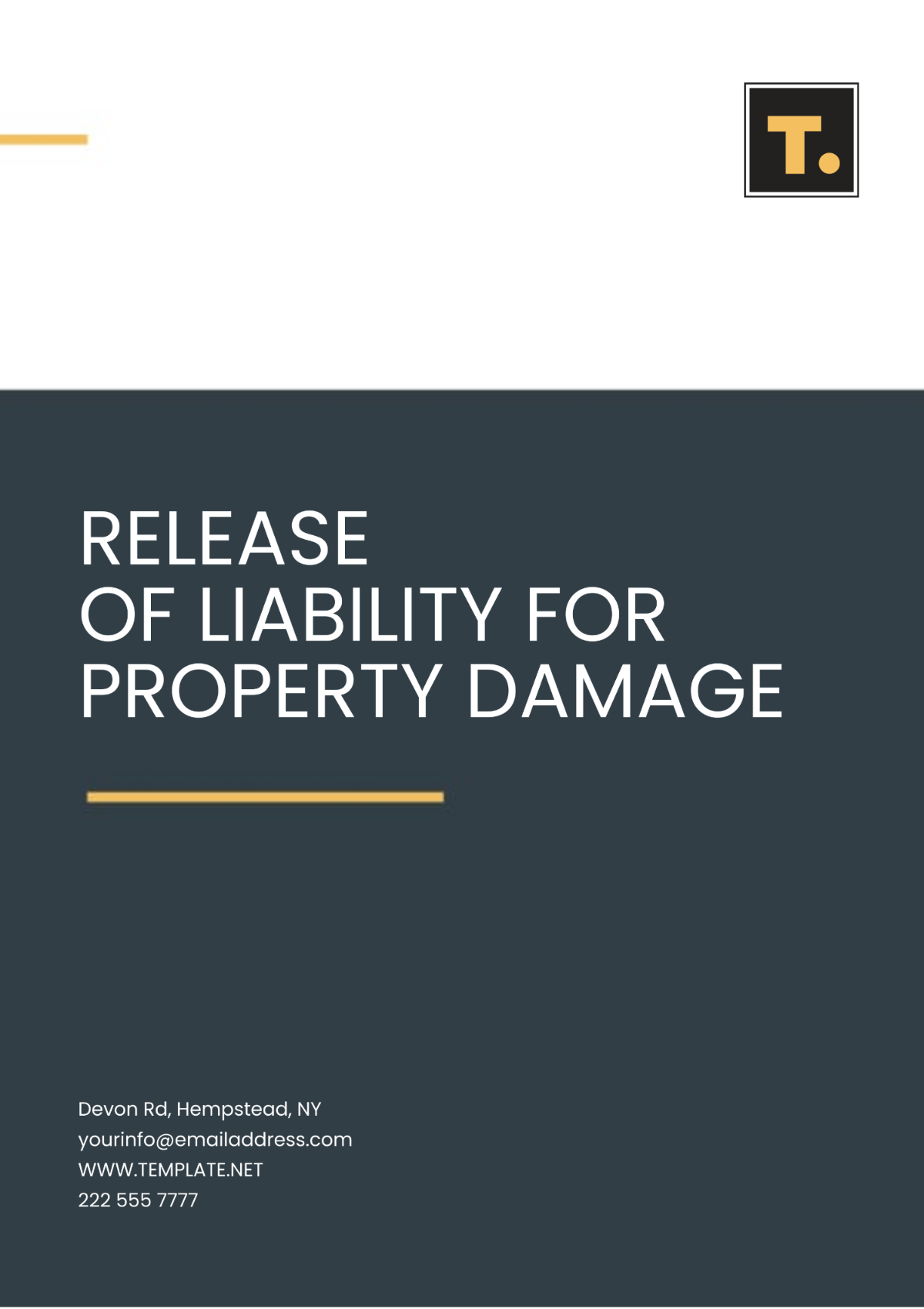 Release of Liability for Property Damage Template