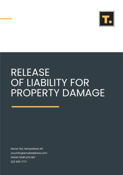 Free Release of Liability for Property Damage Template to Edit Online
