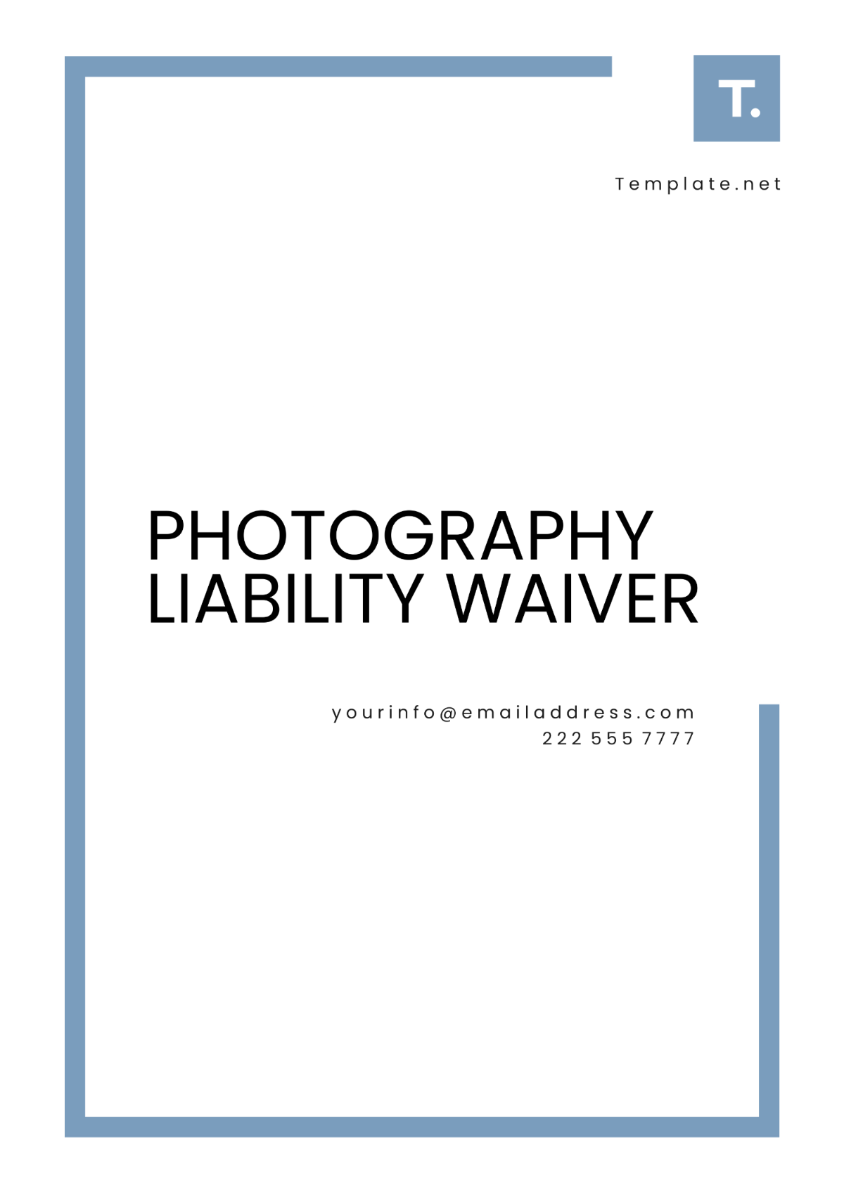 Photography Liability Waiver Template