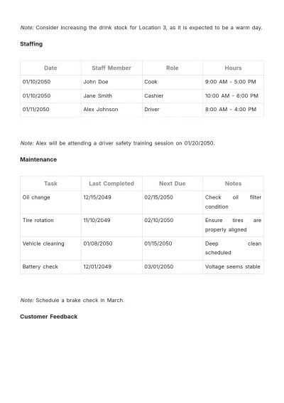 Free Food Truck Tracker Template to Edit Online
