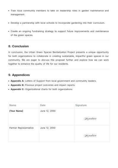 Free Partnership Project Proposal Template to Edit Online