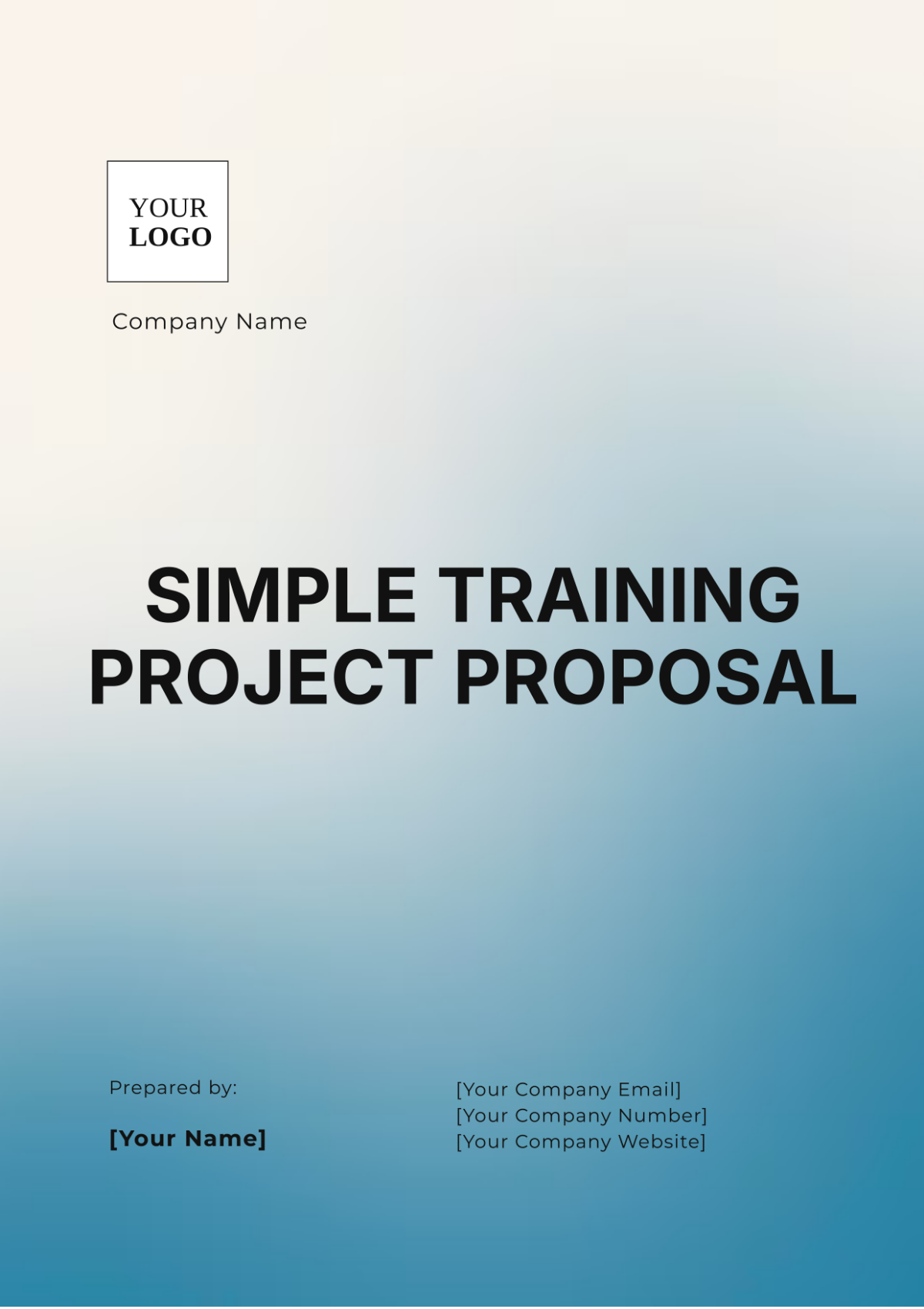 Simple Training Project Proposal Template