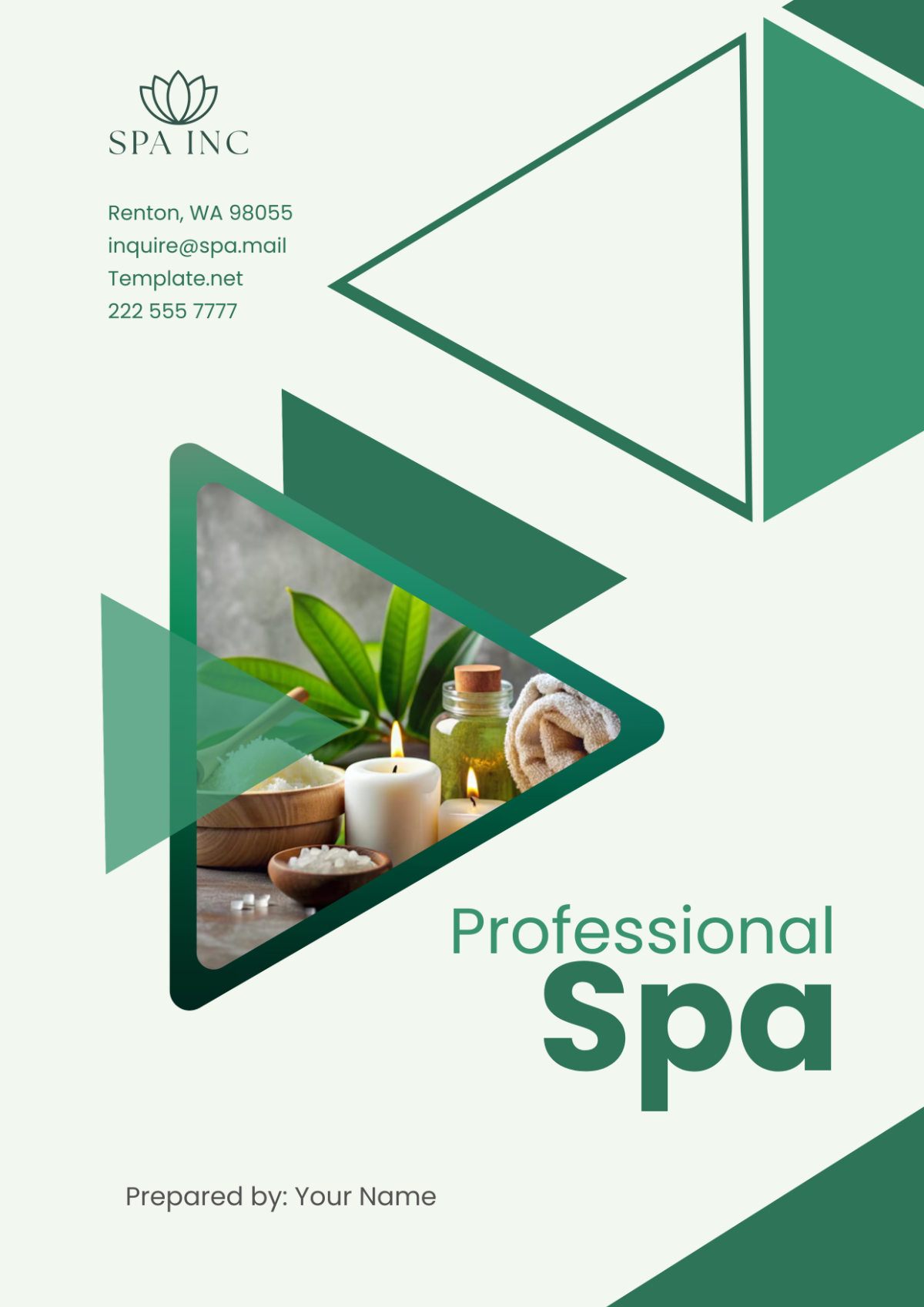 Professional Spa Cover Page Template