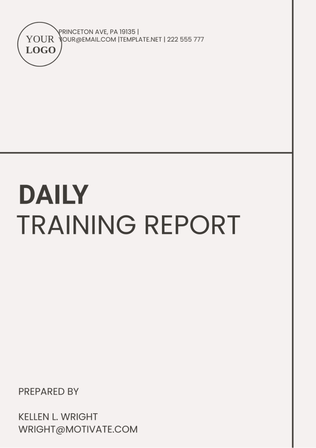 Daily Training Report Outline Template - Edit Online & Download