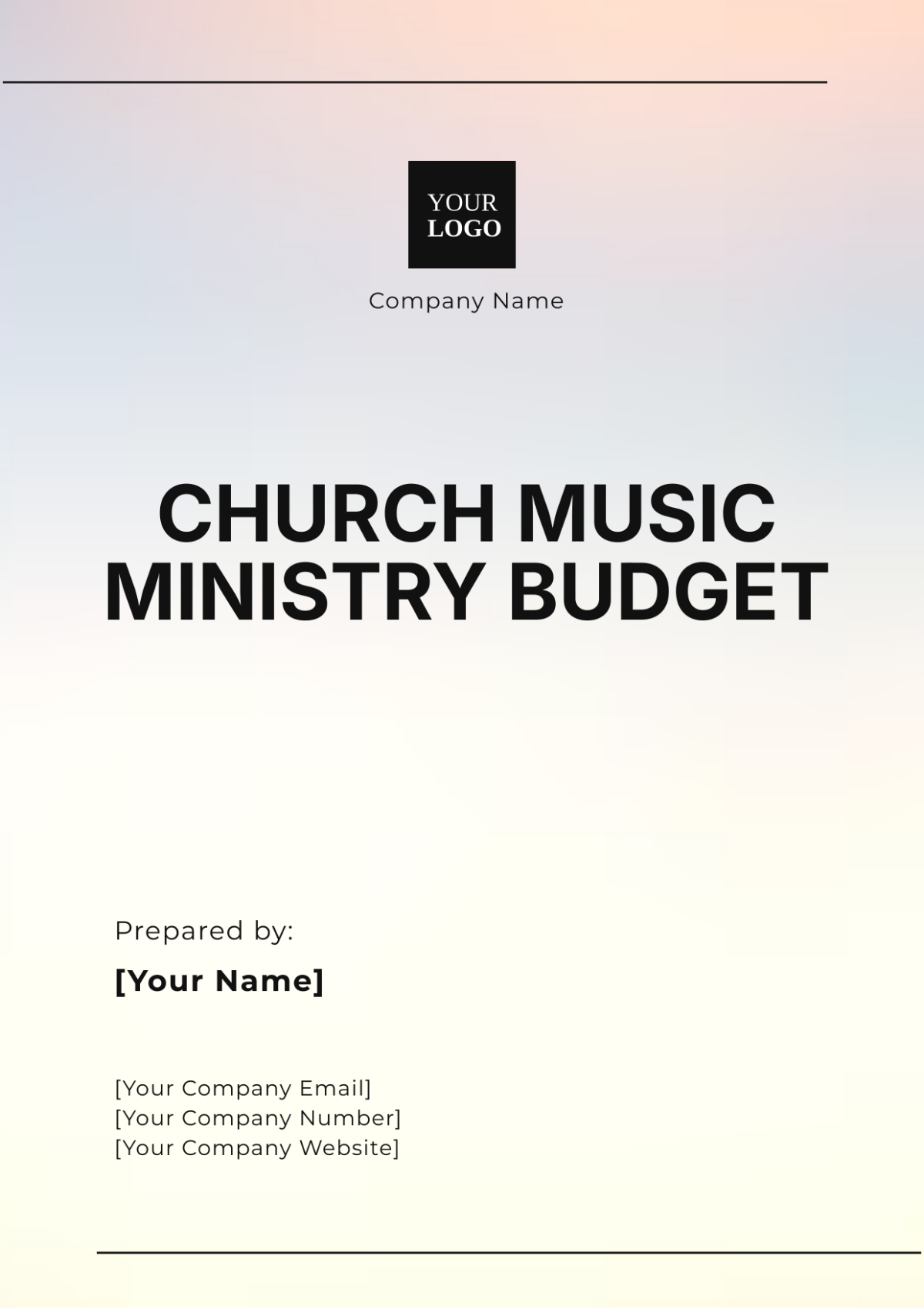 Church Music Ministry Budget Template