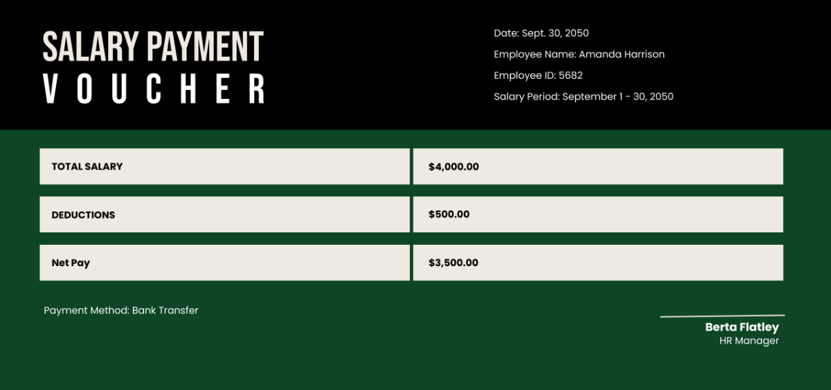 Free Salary Payment Voucher Template