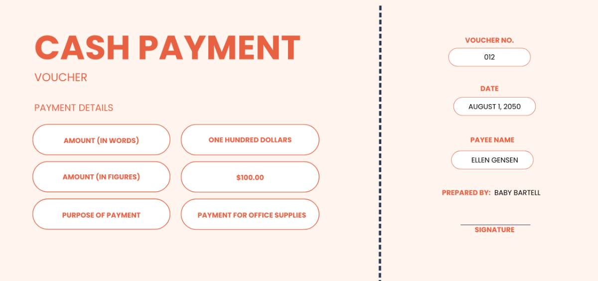 Printable Cash Payment Voucher Template