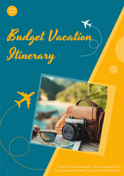 Free Budget Vacation Itinerary Layout Template to Edit Online