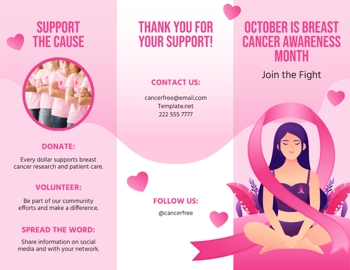 Breast Cancer Awareness Month Brochure Template