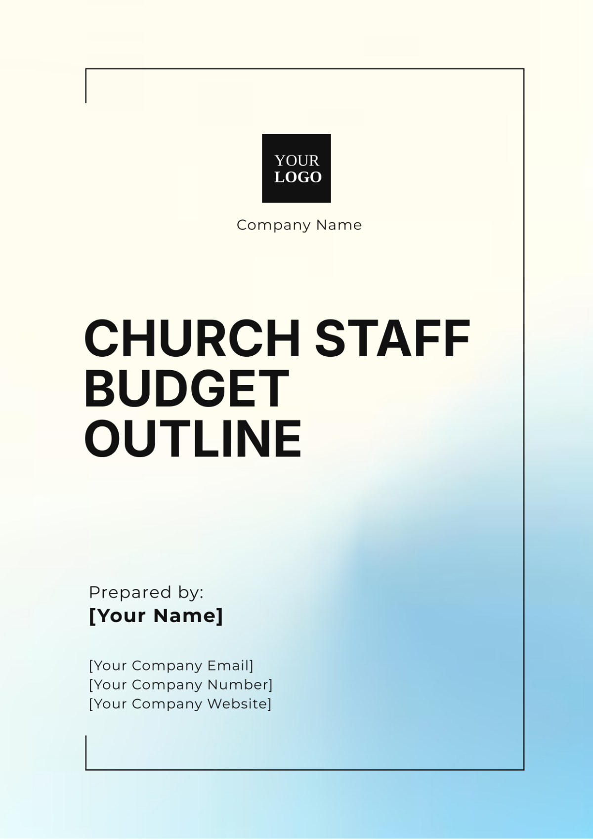 Church Staff Budget Outline Template