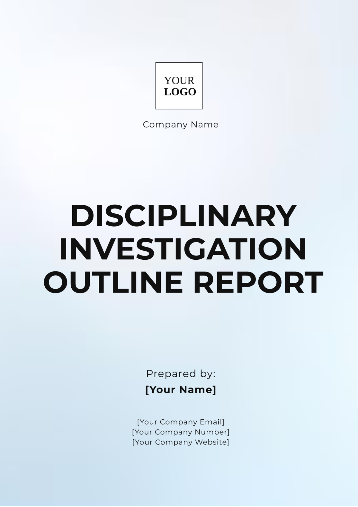 Disciplinary Investigation Outline Report Template - Edit Online & Download