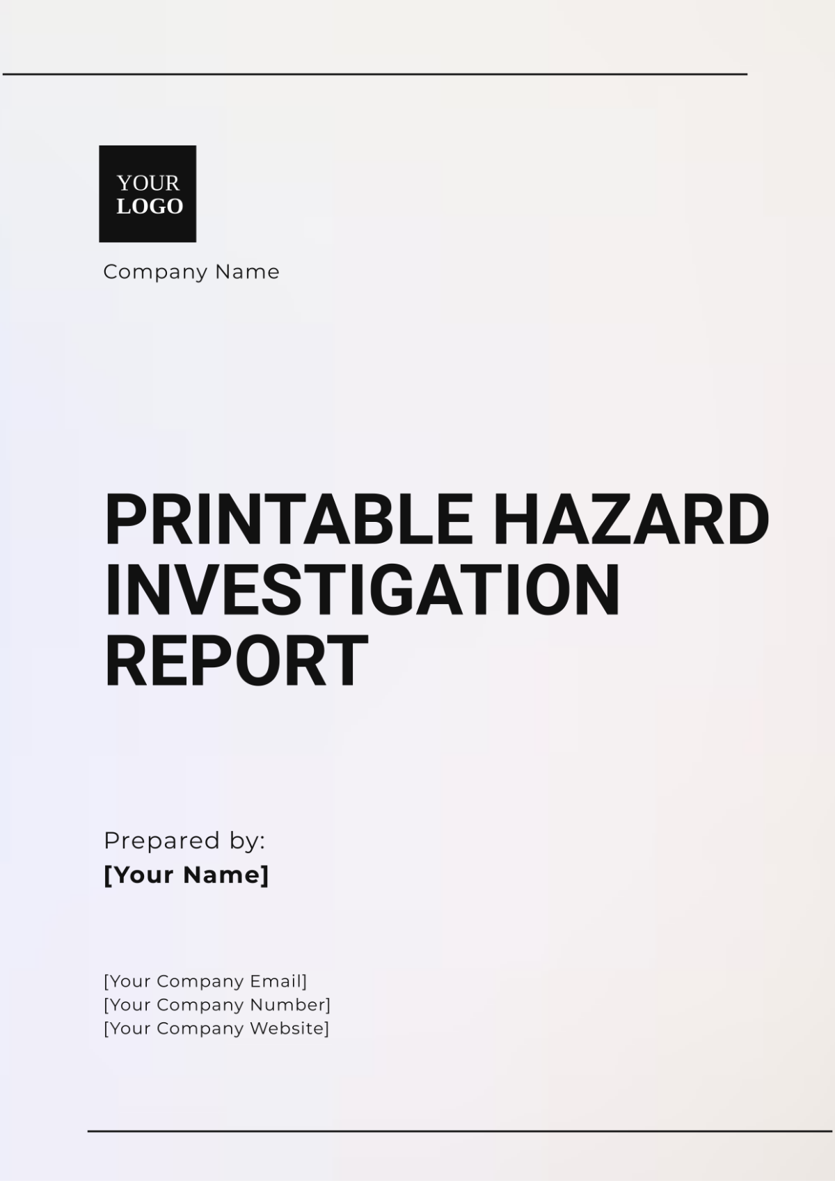 Printable Hazard Investigation Report Template - Edit Online & Download