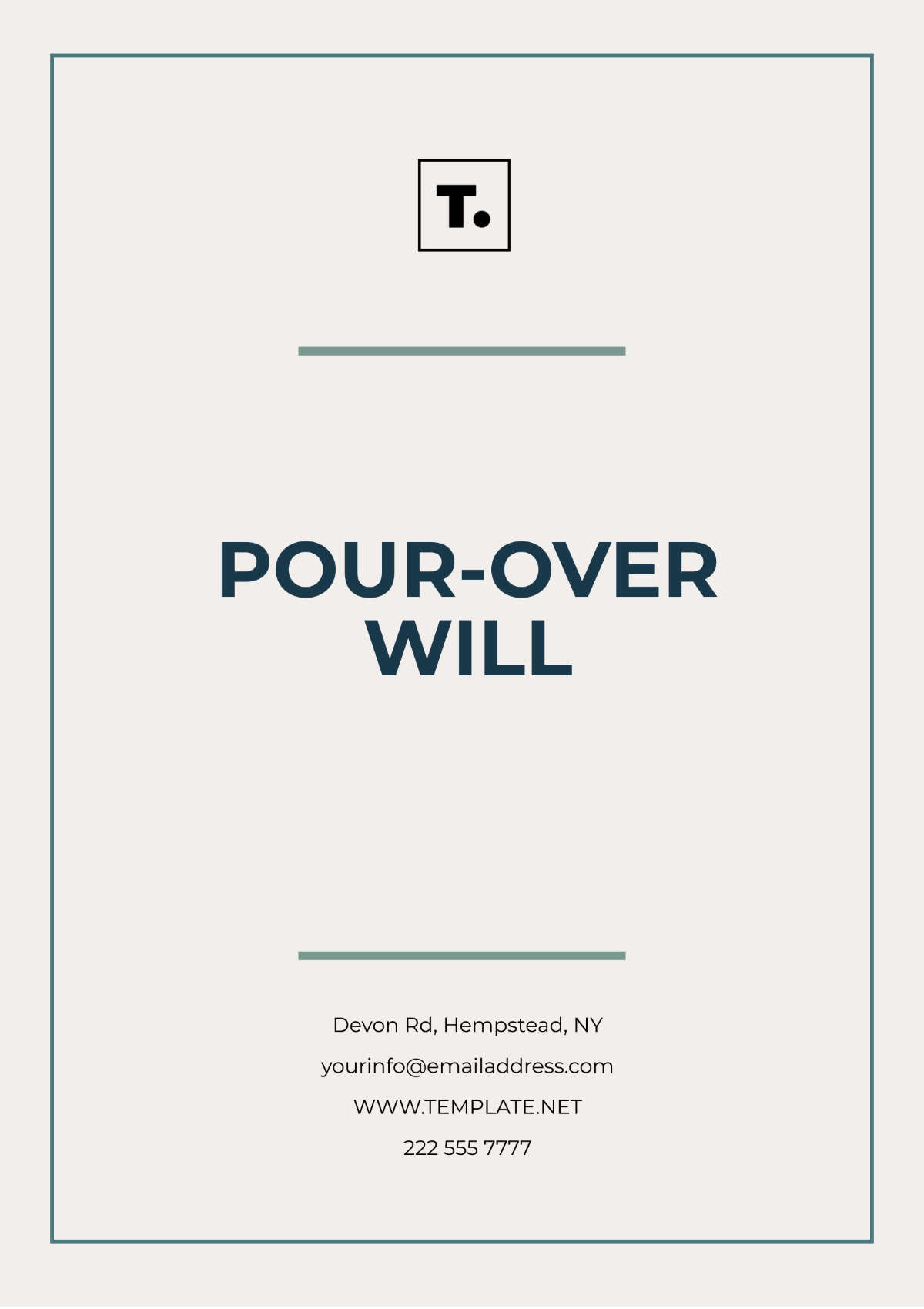 Pour-Over Will Template - Edit Online & Download