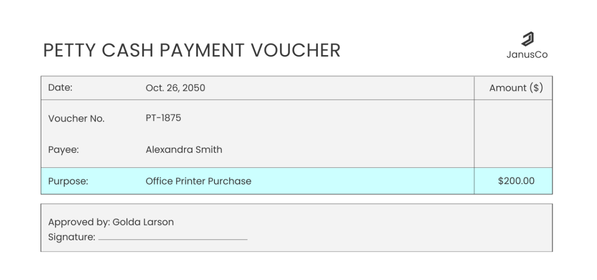 Free Petty Cash Payment Voucher Template