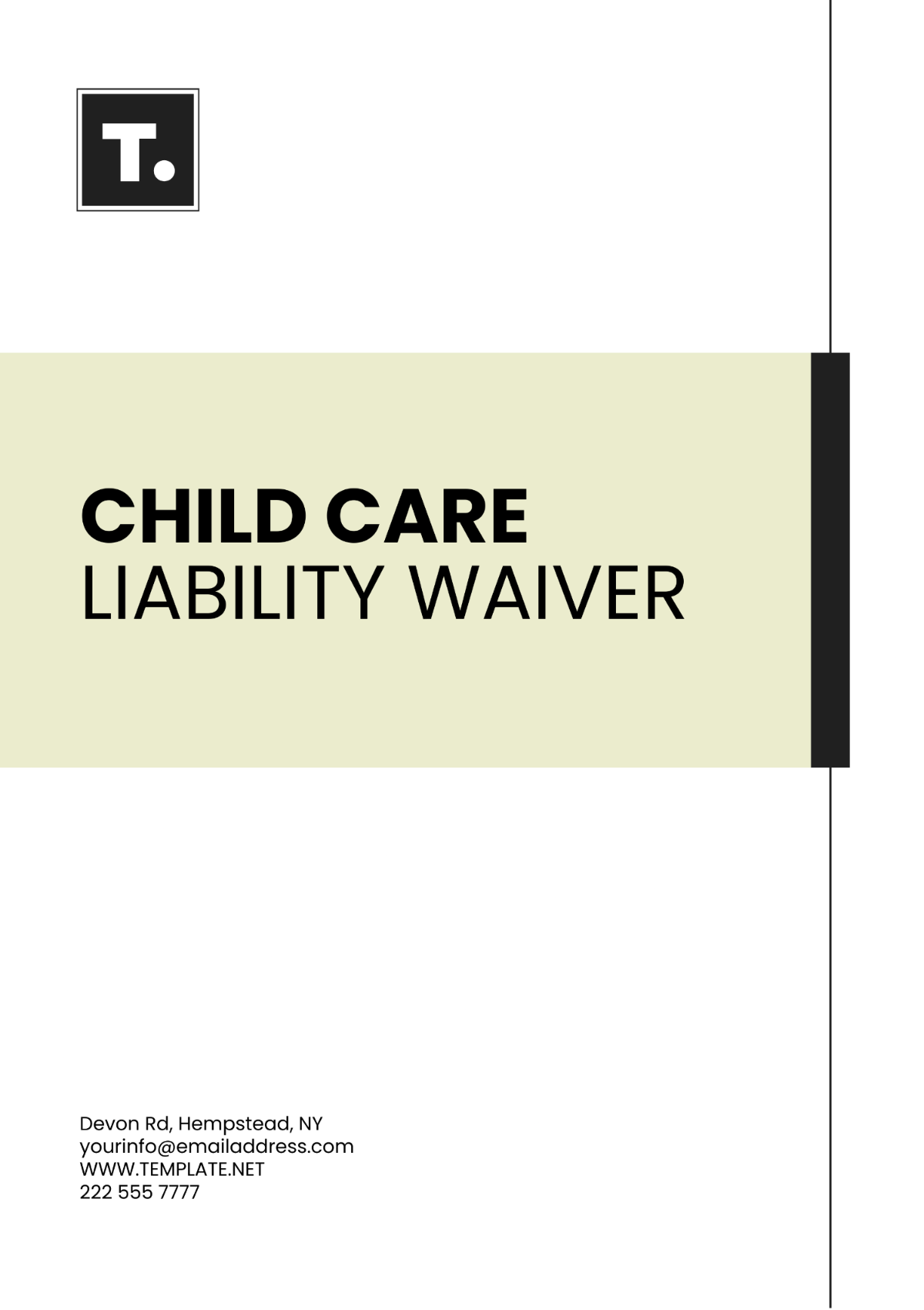 Blank Child Care Liability Waiver Template - Edit Online & Download